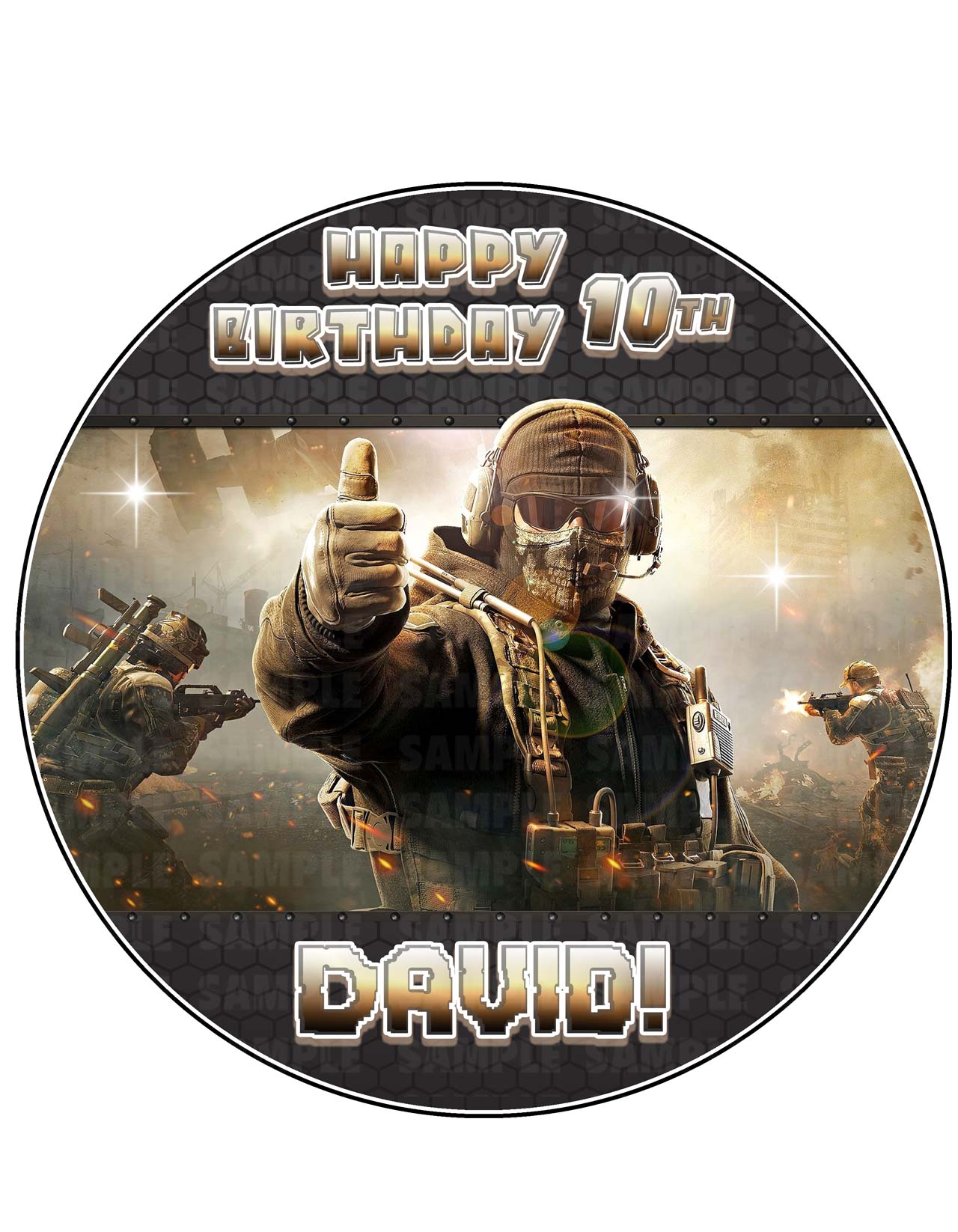 Call of Duty Warzone Gamers Duty Call Round – Icing Sheet Birthday - Personalized Edible Cake Topper | Custom Icing Sheet | Birthday Cake Decoration