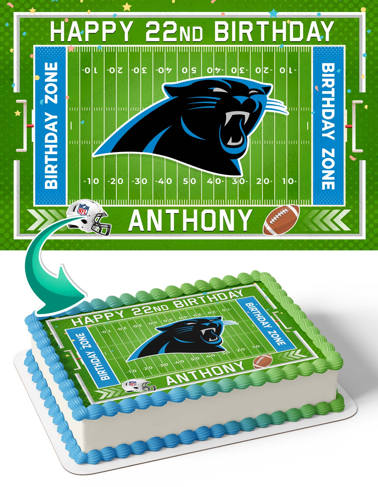 Carolina Panthers Edible Cake Topper