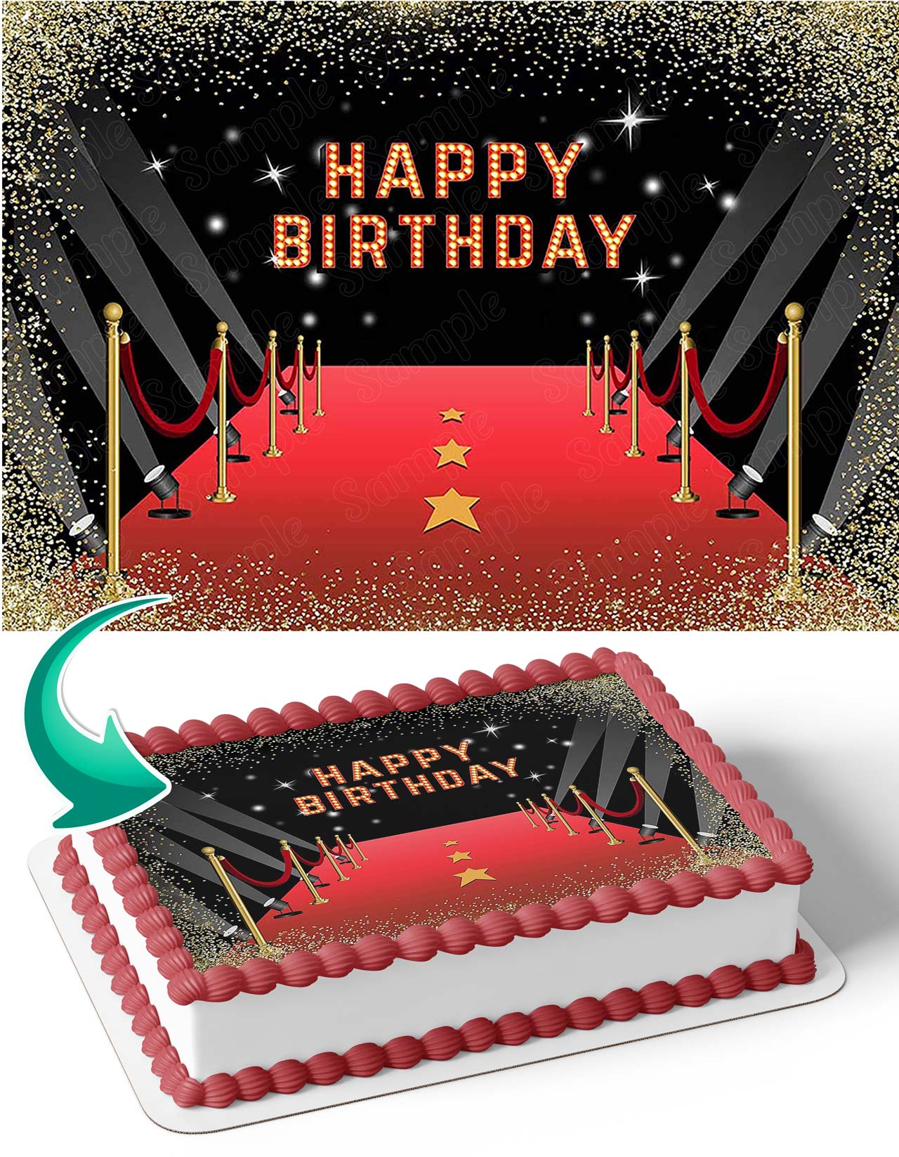 Celebrety Red Carpet Fashion Super Star Edible Cake Topper