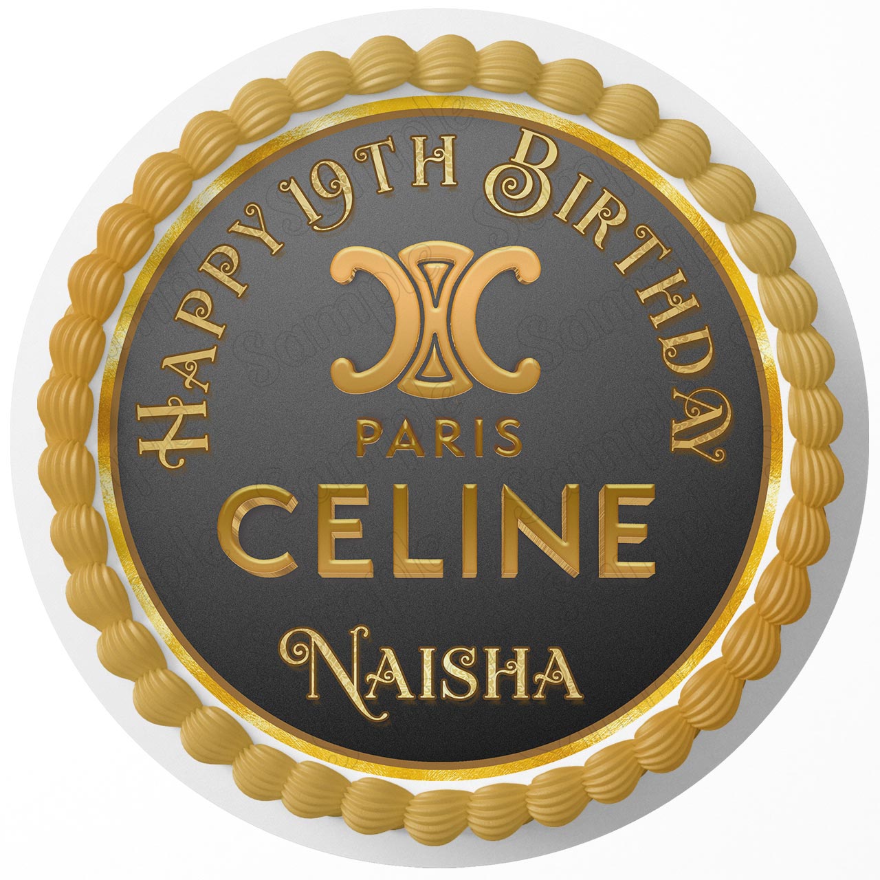 Luxury Fashion Deco Wrap Girls CGH Round – Icing Sheet Birthday - Personalized Edible Cake Topper | Custom Icing Sheet | Birthday Cake Decoration