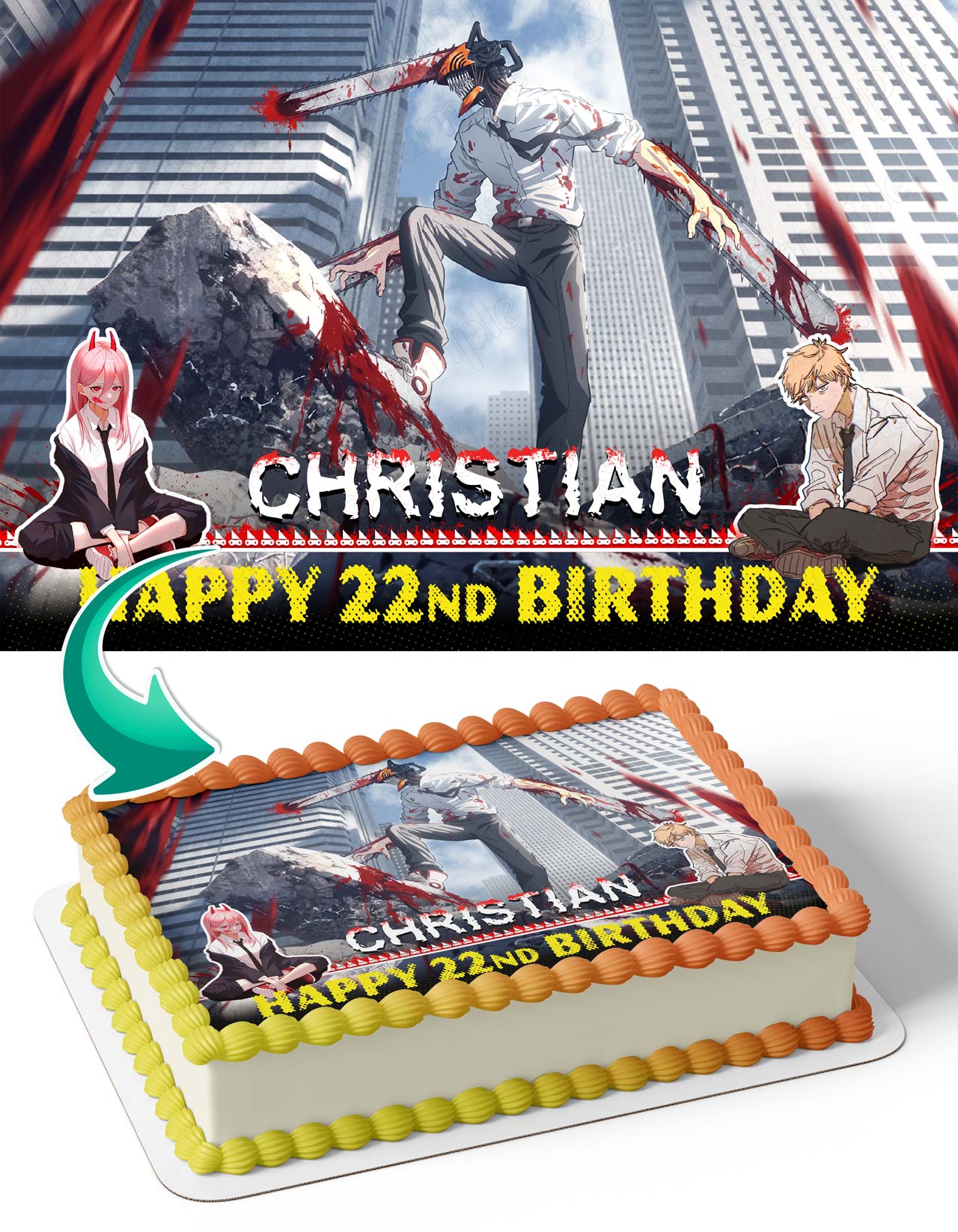 Chainsaw Ma CM Edible Cake Topper
