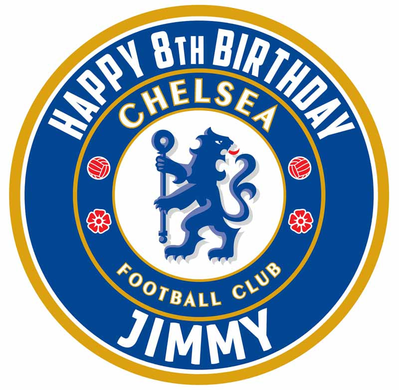 Chelsea FC Round – Icing Sheet Birthday - Personalized Edible Cake Topper | Custom Icing Sheet | Birthday Cake Decoration | Photo Cake Image