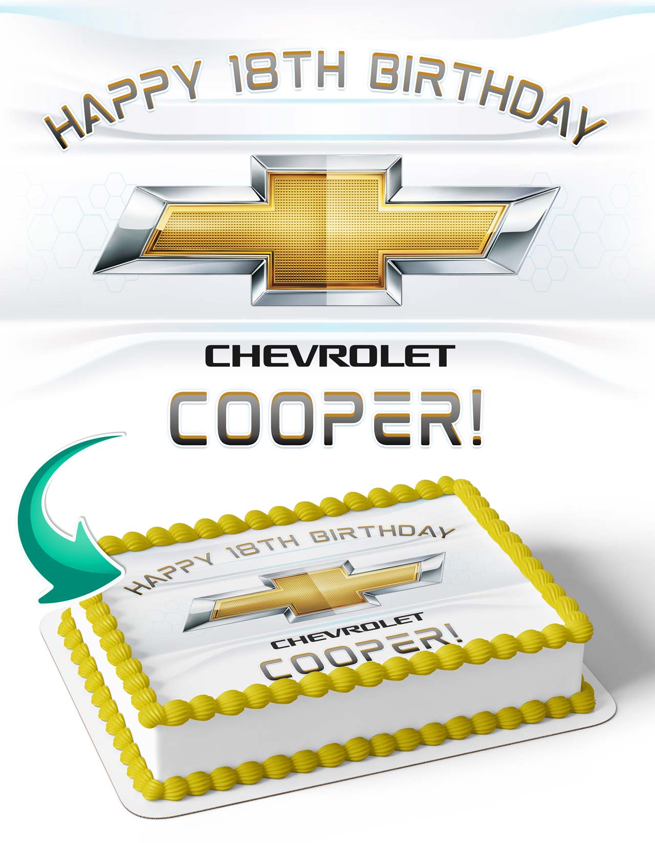 Chevrolet Cars Edible Cake Topper