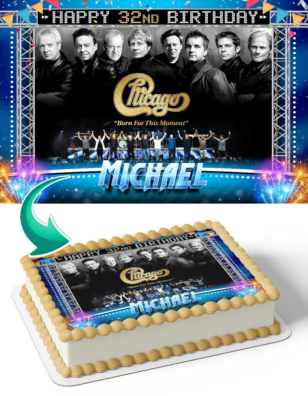 Chicago Band Edible Cake Topper