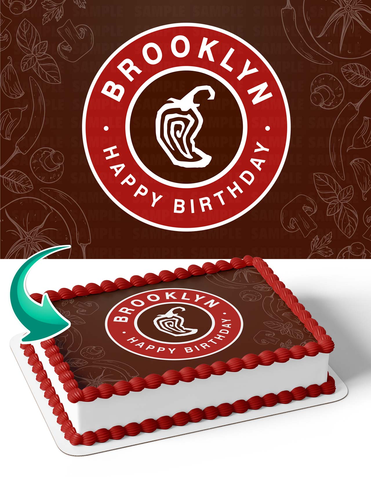 Chipotle Mexican Grill Edible Cake Topper