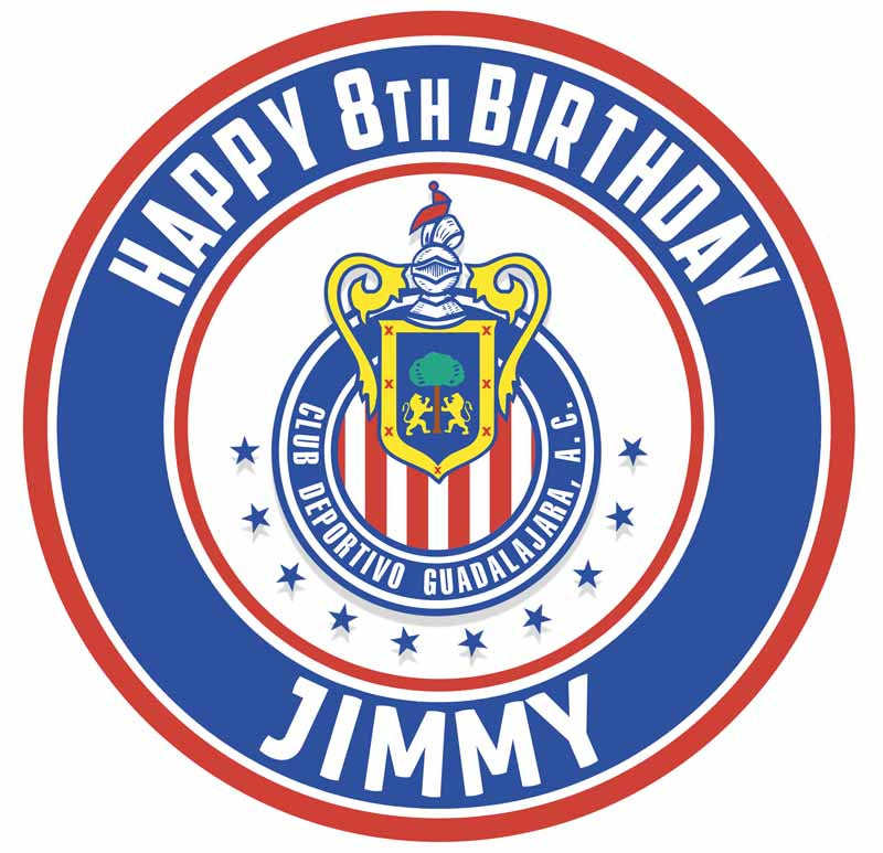 Chivas Guadalajara Round – Icing Sheet Birthday - Personalized Edible Cake Topper | Custom Icing Sheet | Birthday Cake Decoration