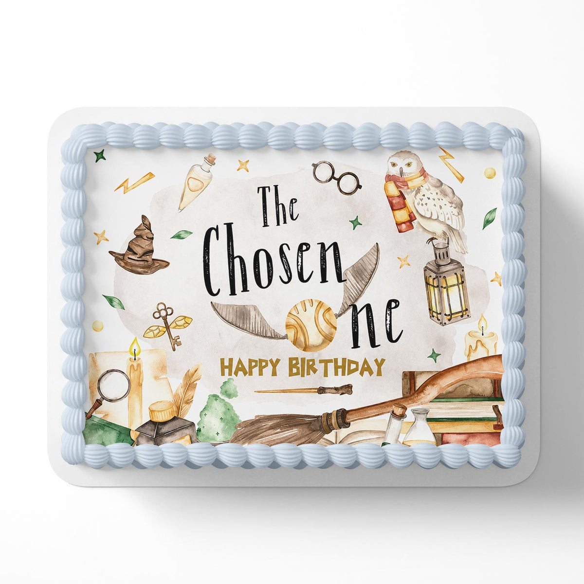 1st Birthday Cake Topper – The Chosen One Edible Cake Image, Wizard Magic Theme Cake Decorations