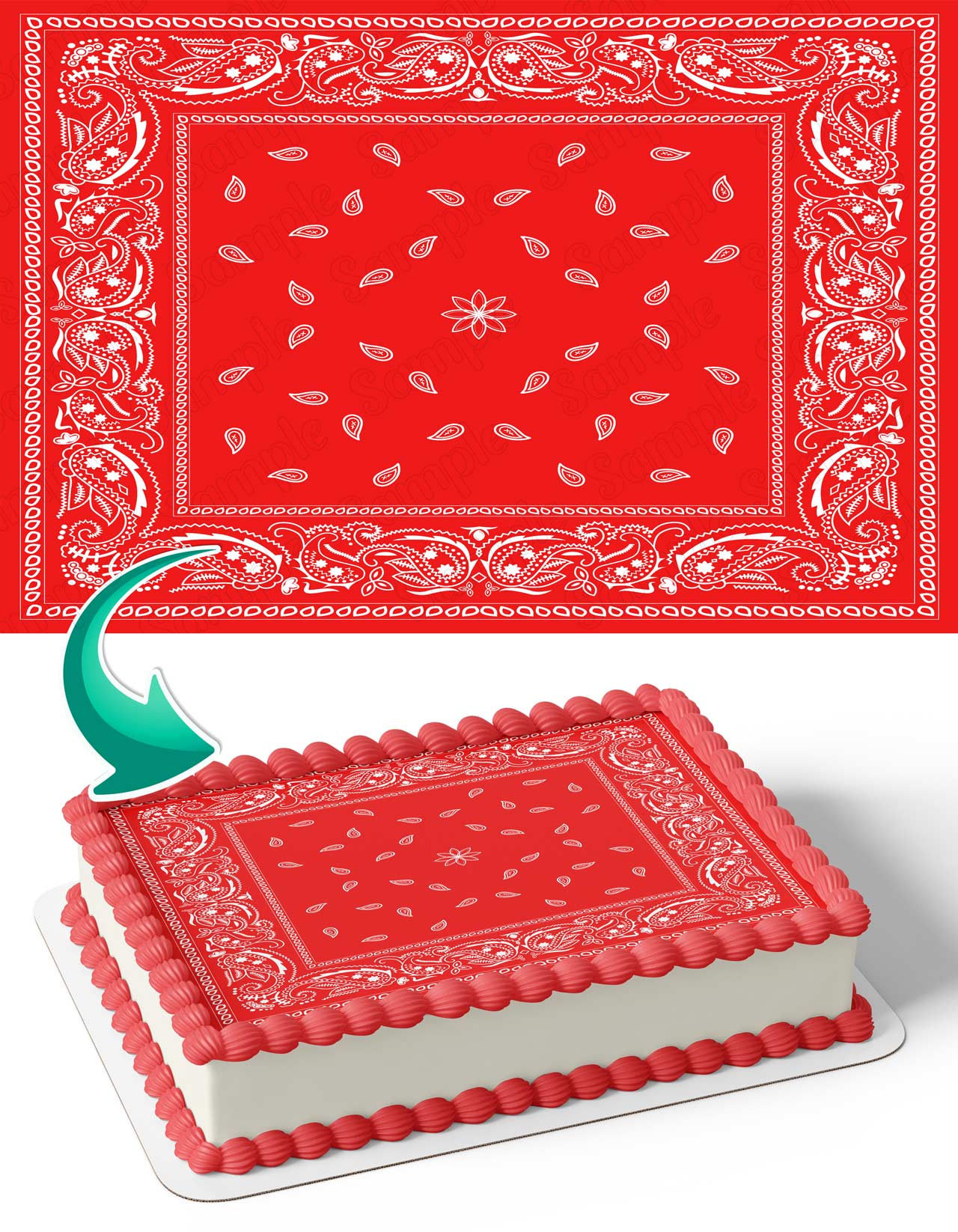 Classic Bandana Red Edible Cake Topper