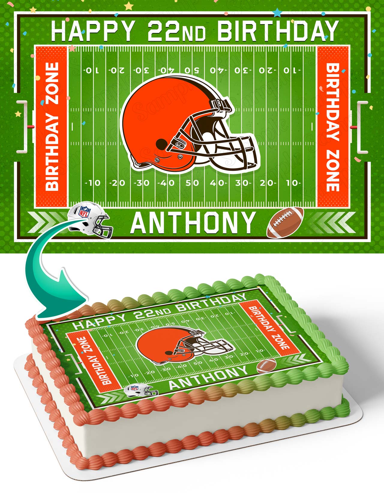 Cleveland Browns Edible Cake Topper