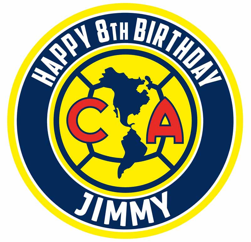 Club America Aguilas Round – Icing Sheet Birthday - Personalized Edible Cake Topper | Custom Icing Sheet | Birthday Cake Decoration