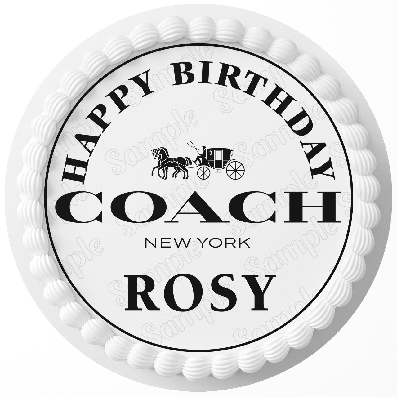 Luxury Fashion Deco Wrap Girls HRT Round – Icing Sheet Birthday - Personalized Edible Cake Topper | Custom Icing Sheet | Birthday Cake Decoration