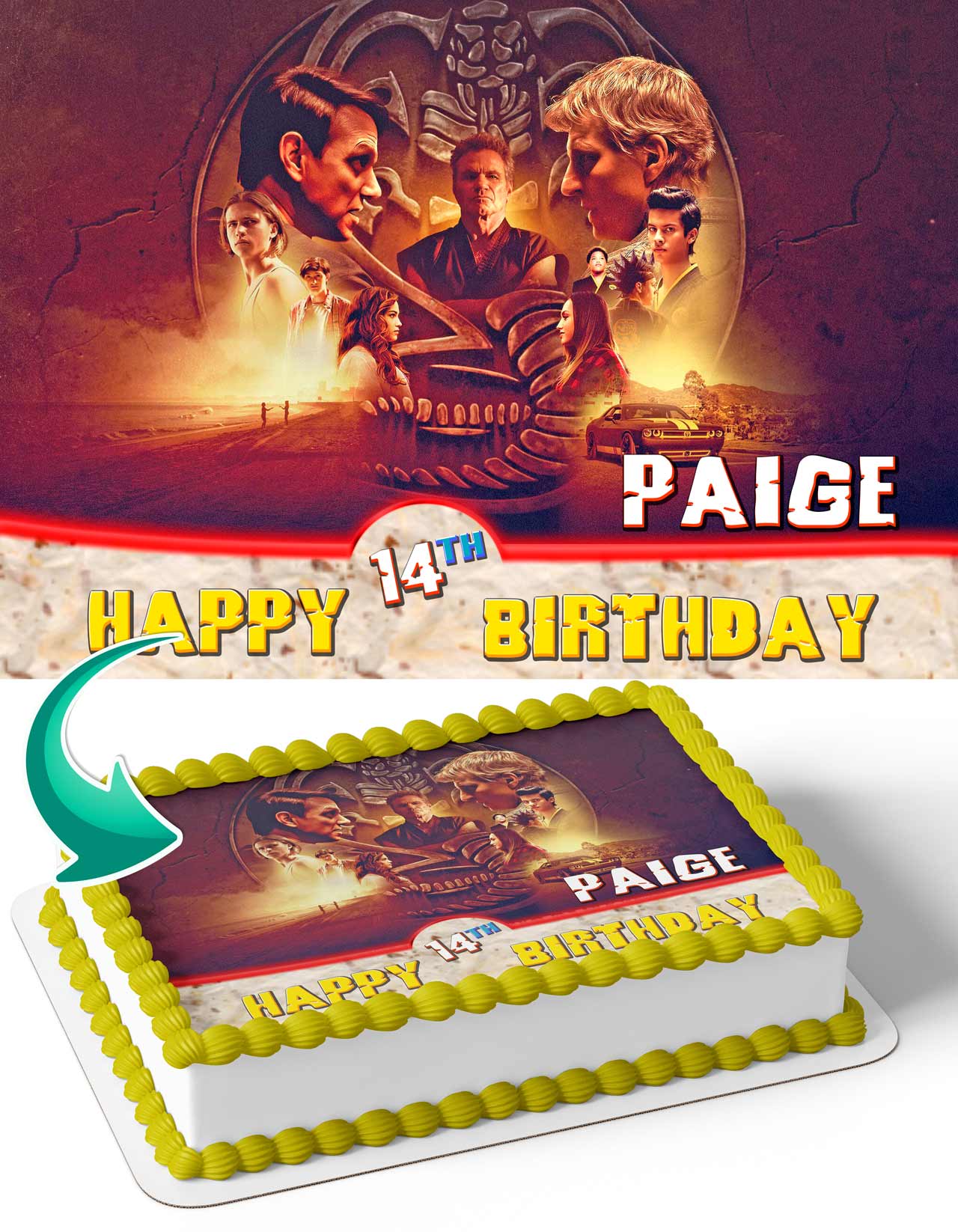 Cobra Kai Edible Cake Topper