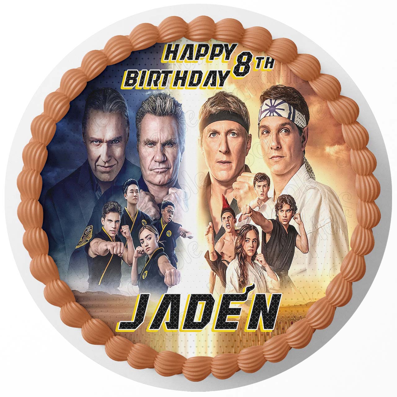 Cobra Kai R Round – Icing Sheet Birthday - Personalized Edible Cake Topper | Custom Icing Sheet | Birthday Cake Decoration | Photo Cake Image