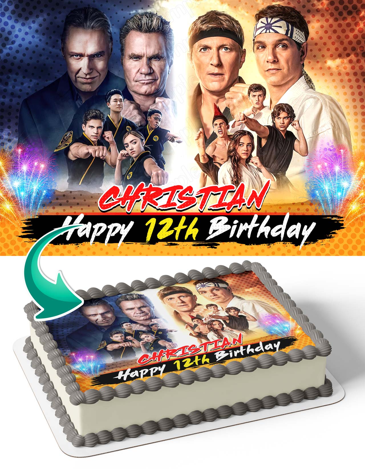 Cobra Kai vs Miyagi do Edible Cake Topper