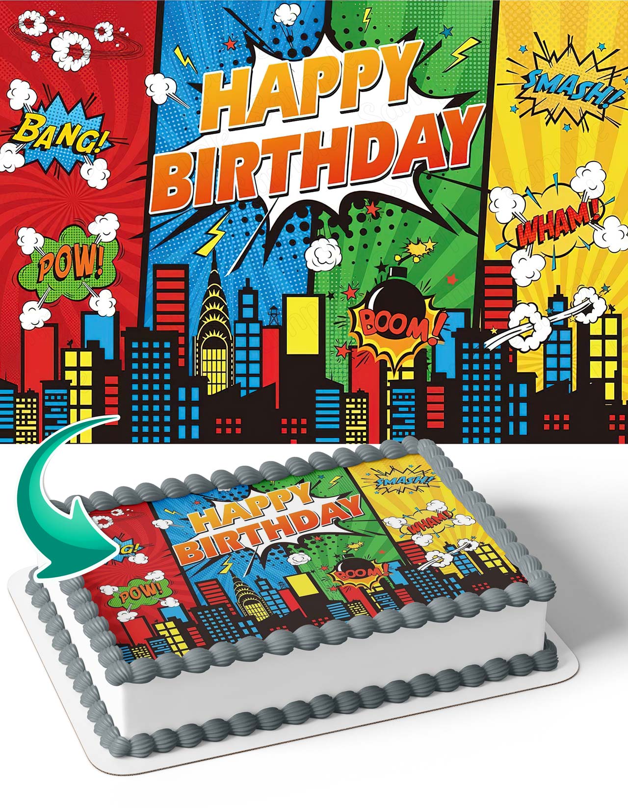 Comic Gamer Birthday Edible Cake Topper