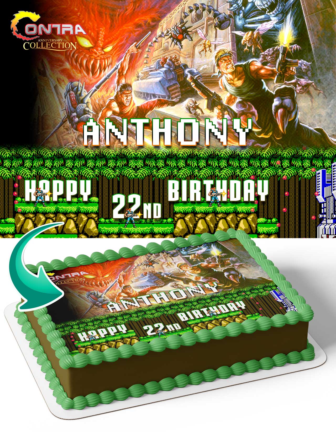 Contra Anniversary Collection Edible Cake Topper