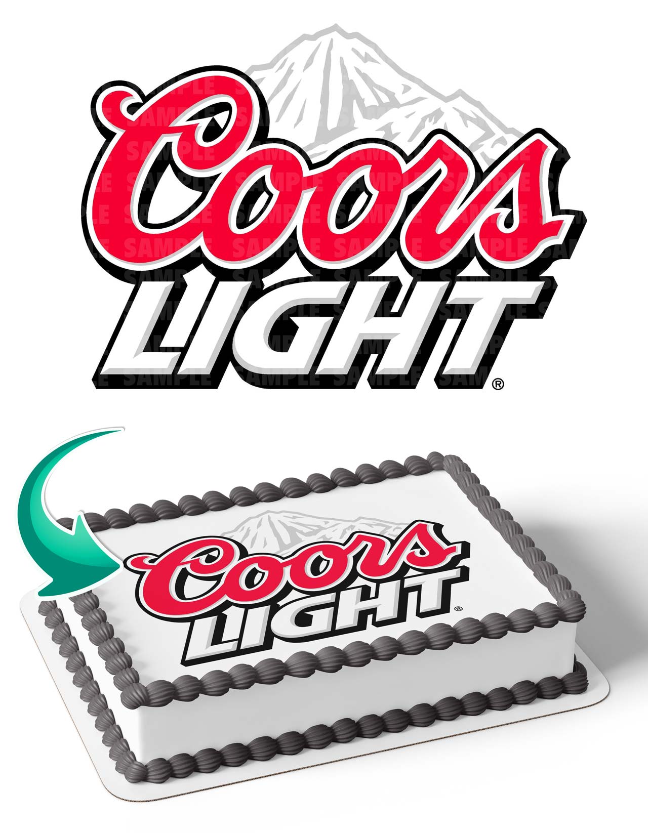 Coors Beer Drink Edible Cake Topper