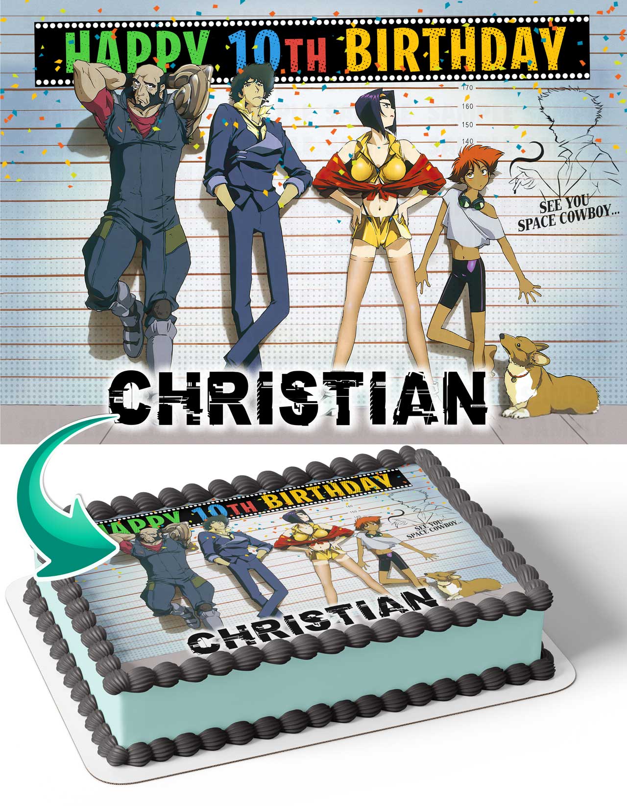 Cowboy Bebop TV Series Edible Cake Topper