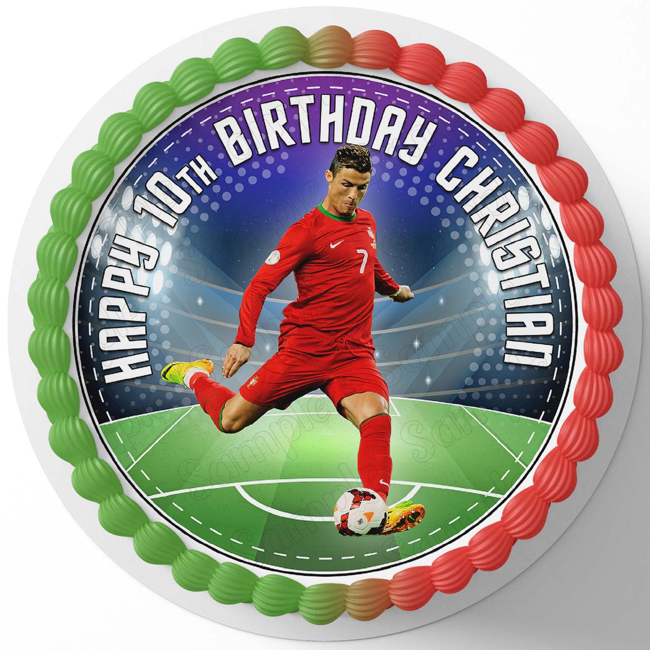 Cristiano Ronaldo CR7 Round – Icing Sheet Birthday - Personalized Edible Cake Topper | Custom Icing Sheet | Birthday Cake Decoration