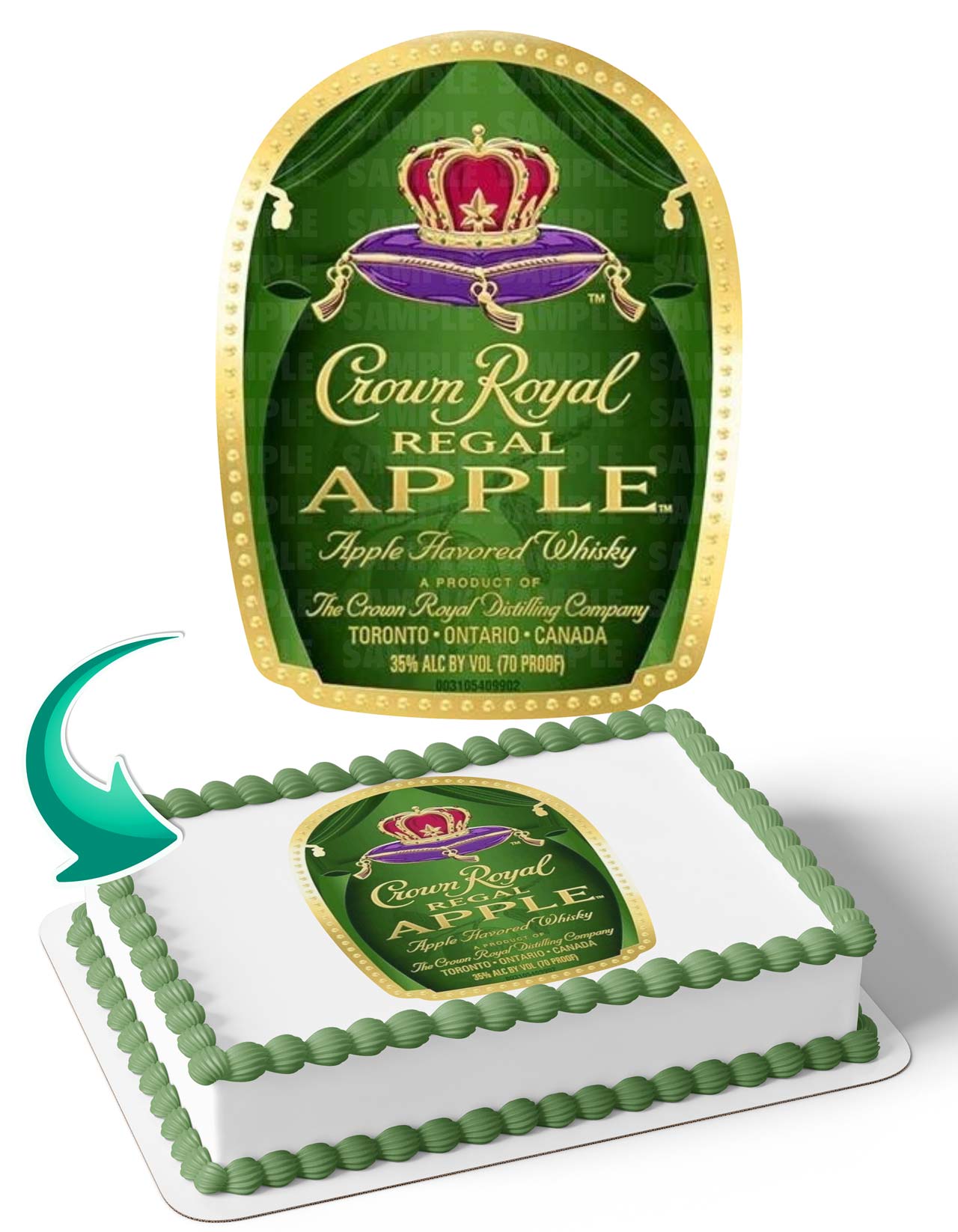 Crown Royal Apple Edible Cake Topper