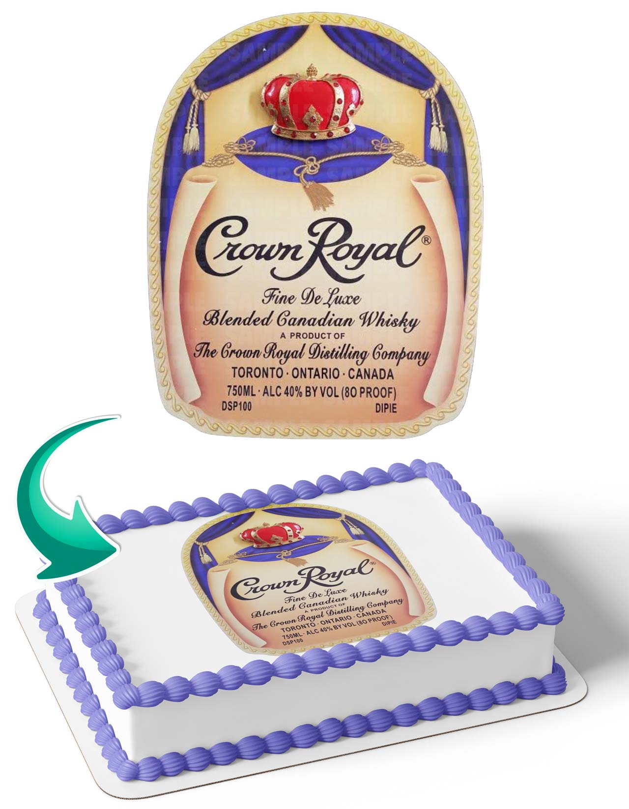 Crown Royal CR Edible Cake Topper