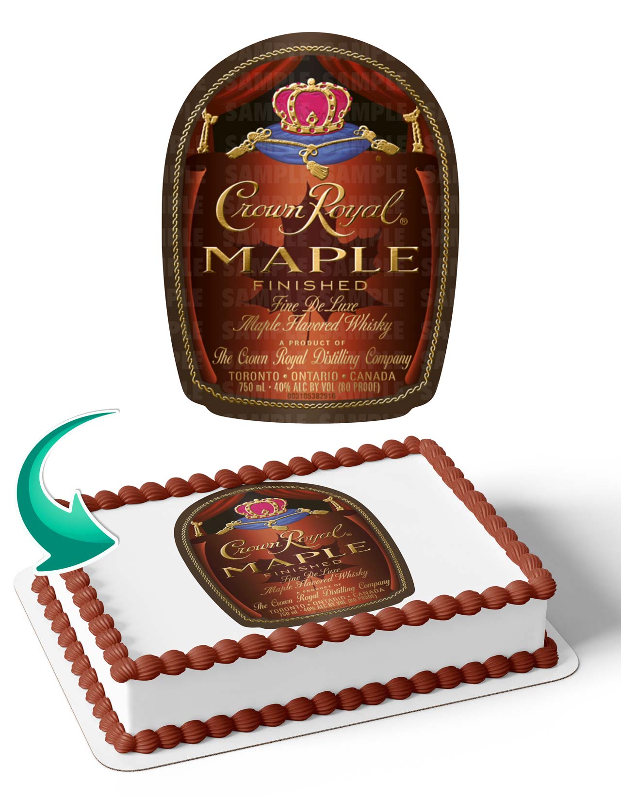 Crown Royal Maple Edible Cake Topper