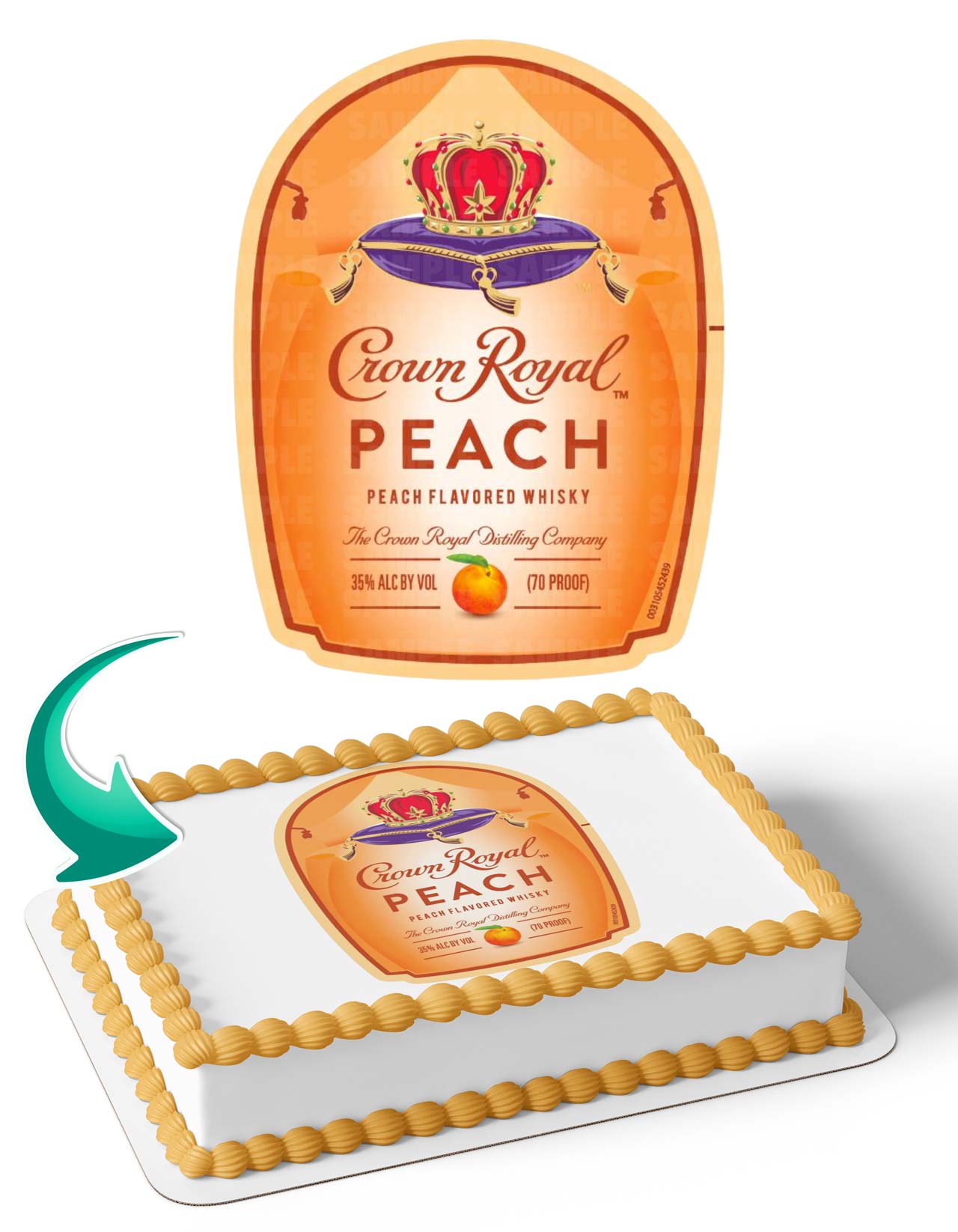 Crown Royal Peach Edible Cake Topper