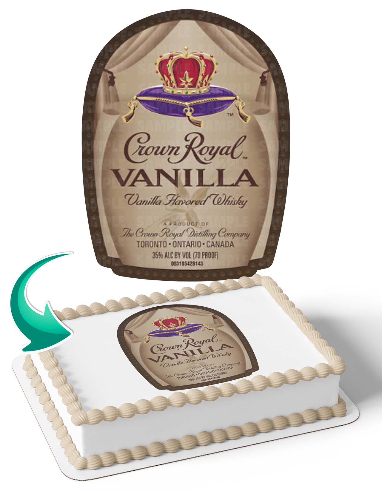 Crown Royal Vanilla Edible Cake Topper