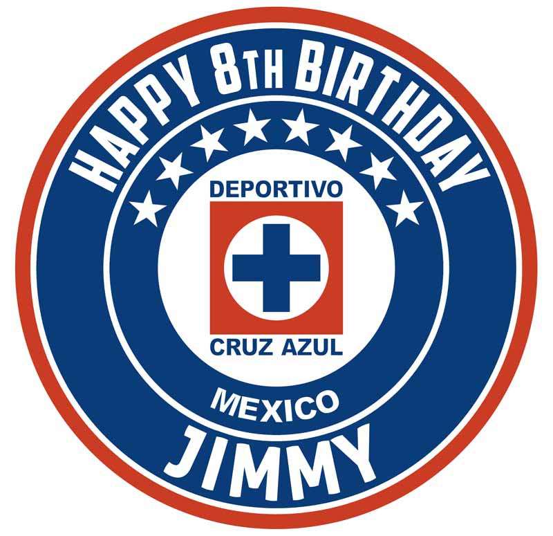 Cruz Azul Round – Icing Sheet Birthday - Personalized Edible Cake Topper | Custom Icing Sheet | Birthday Cake Decoration | Photo Cake Image