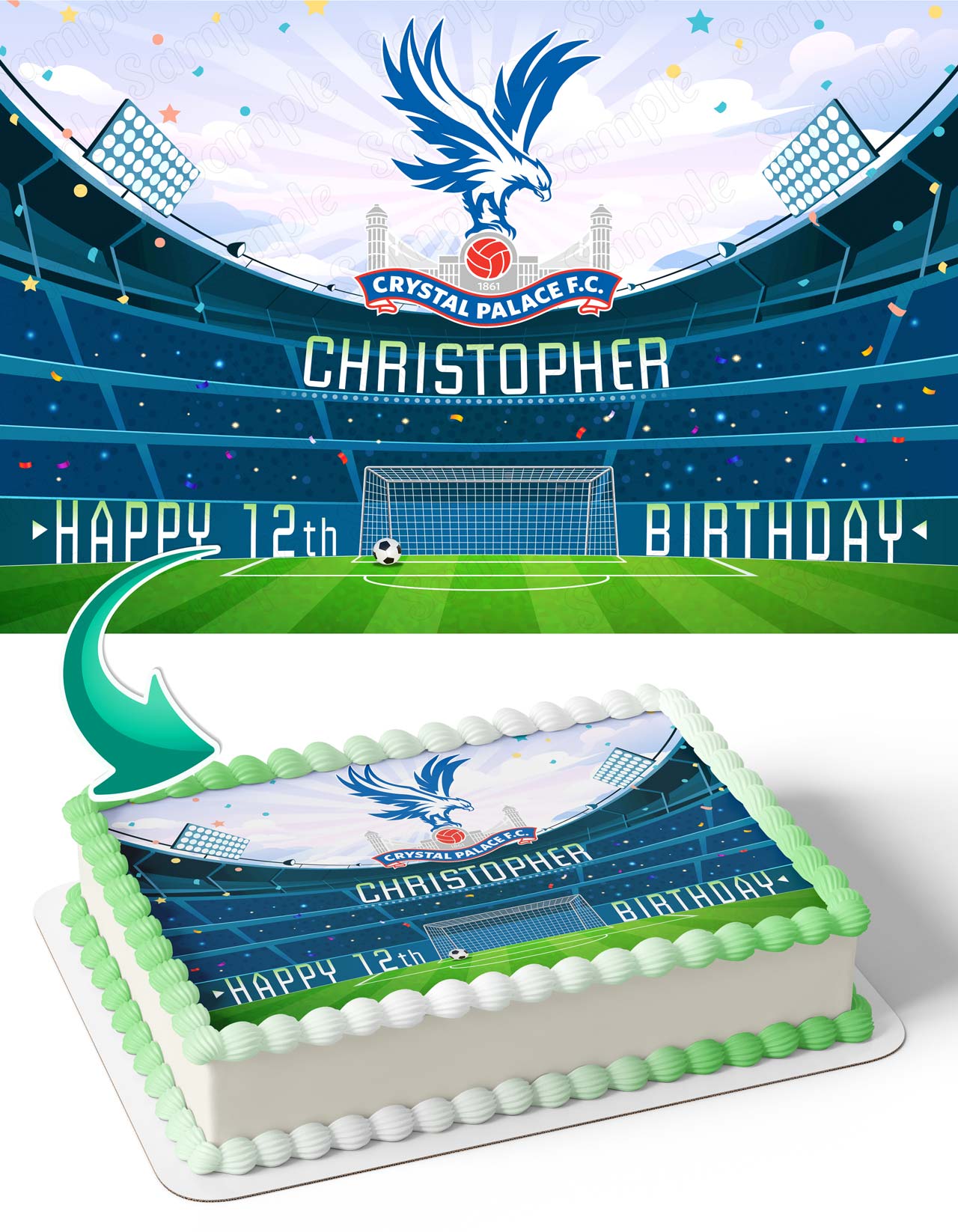 Crystal Palace FC Edible Cake Topper