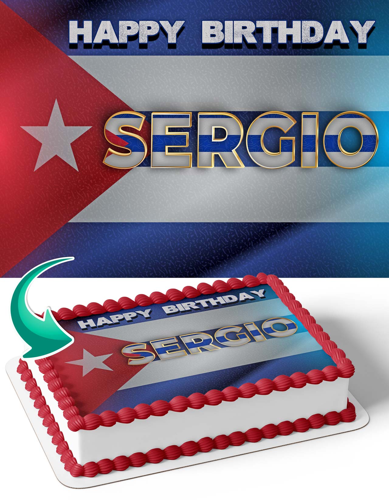 Cuba Edible Cake Topper