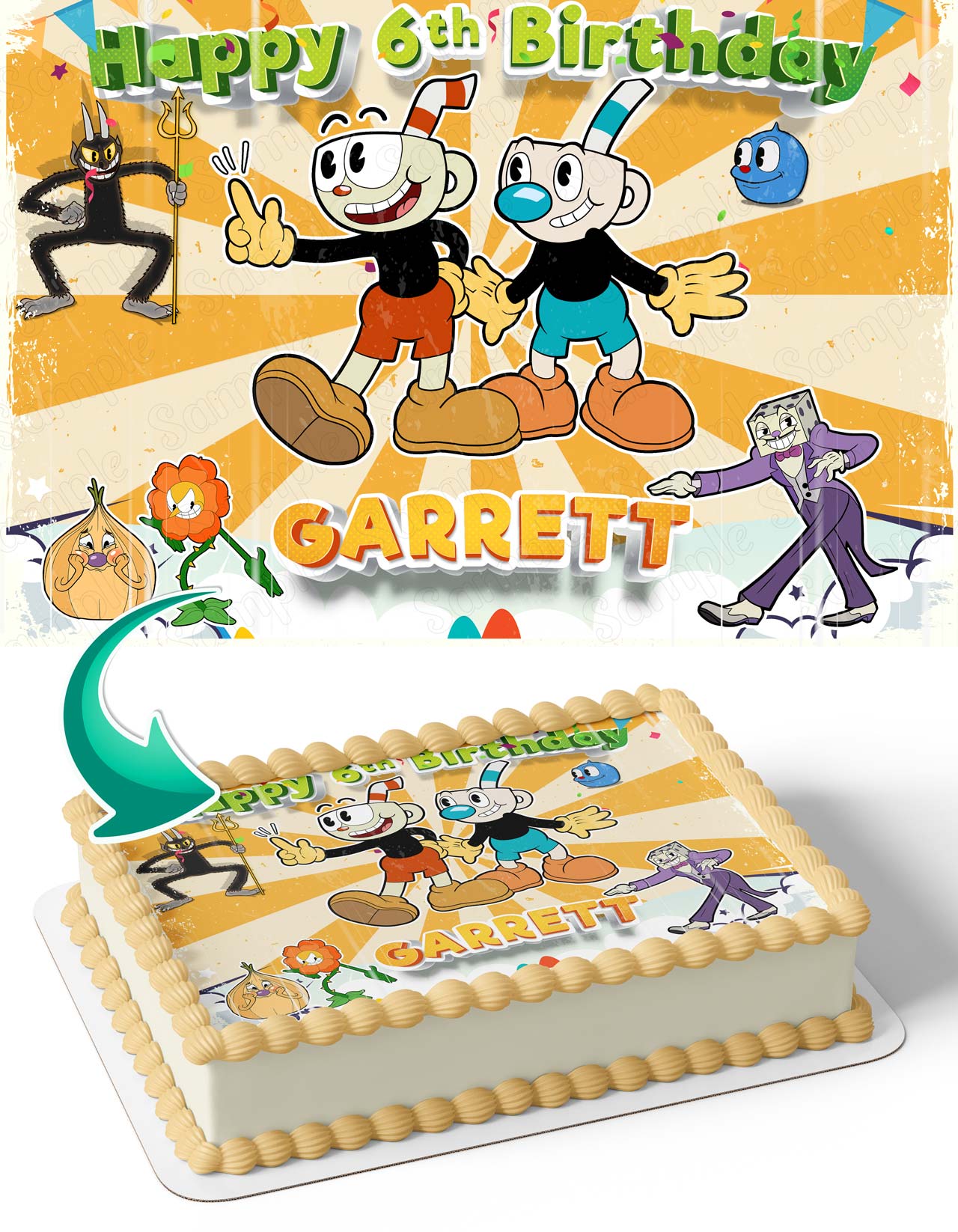 CupHead Series TV Edible Cake Topper