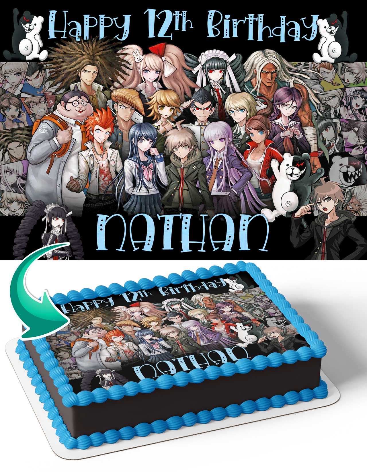 Danganronpa D Edible Cake Topper