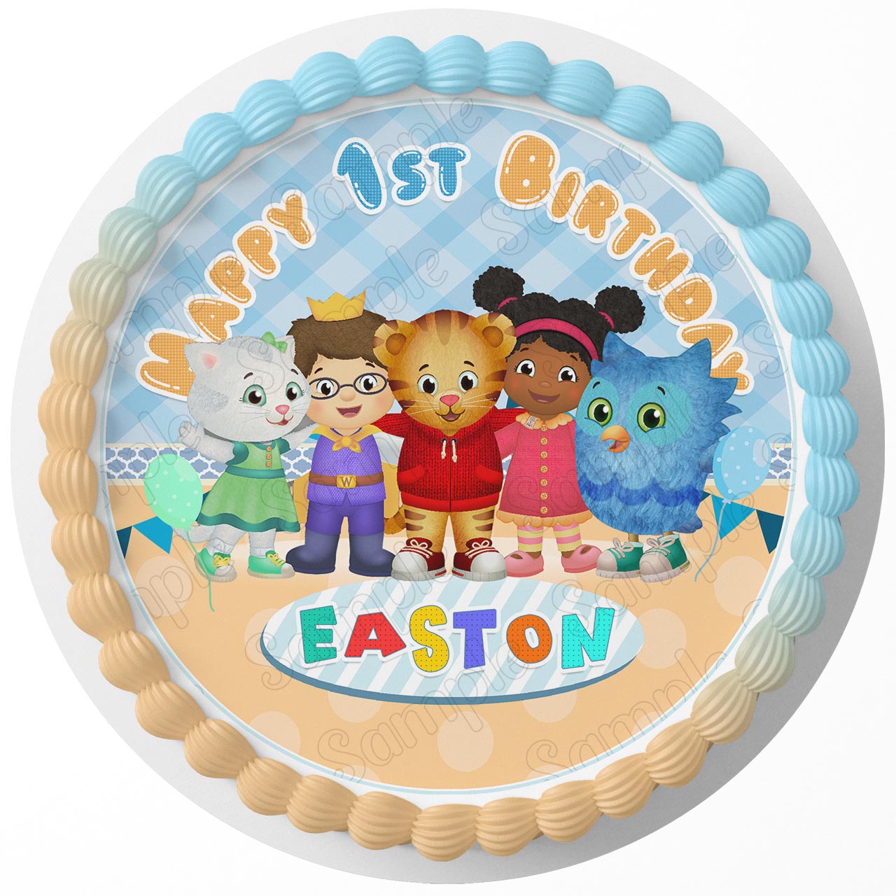 Daniel Kids Fun Party Tiger Round – Icing Sheet Birthday - Personalized Edible Cake Topper | Custom Icing Sheet | Birthday Cake Decoration
