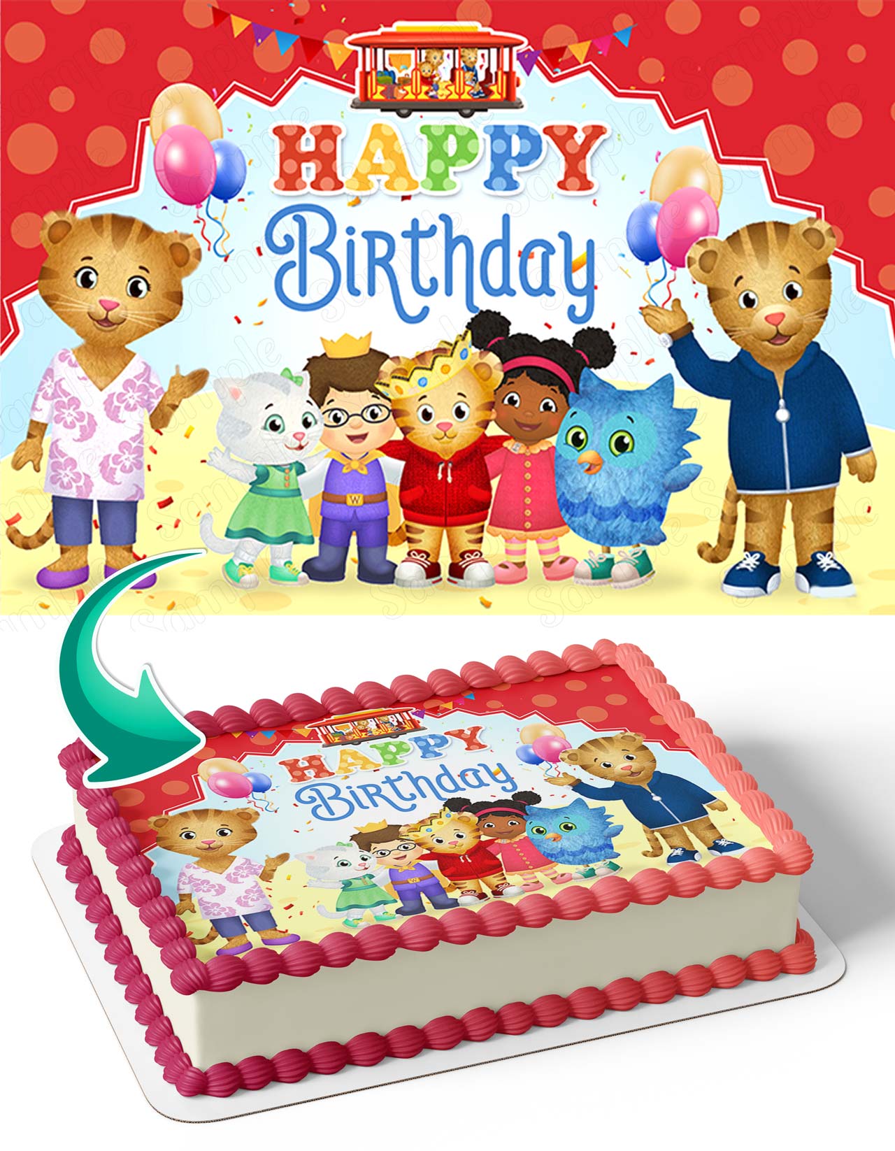 Daniel Tigers Neighborhood Family DTN Edible Cake Topper