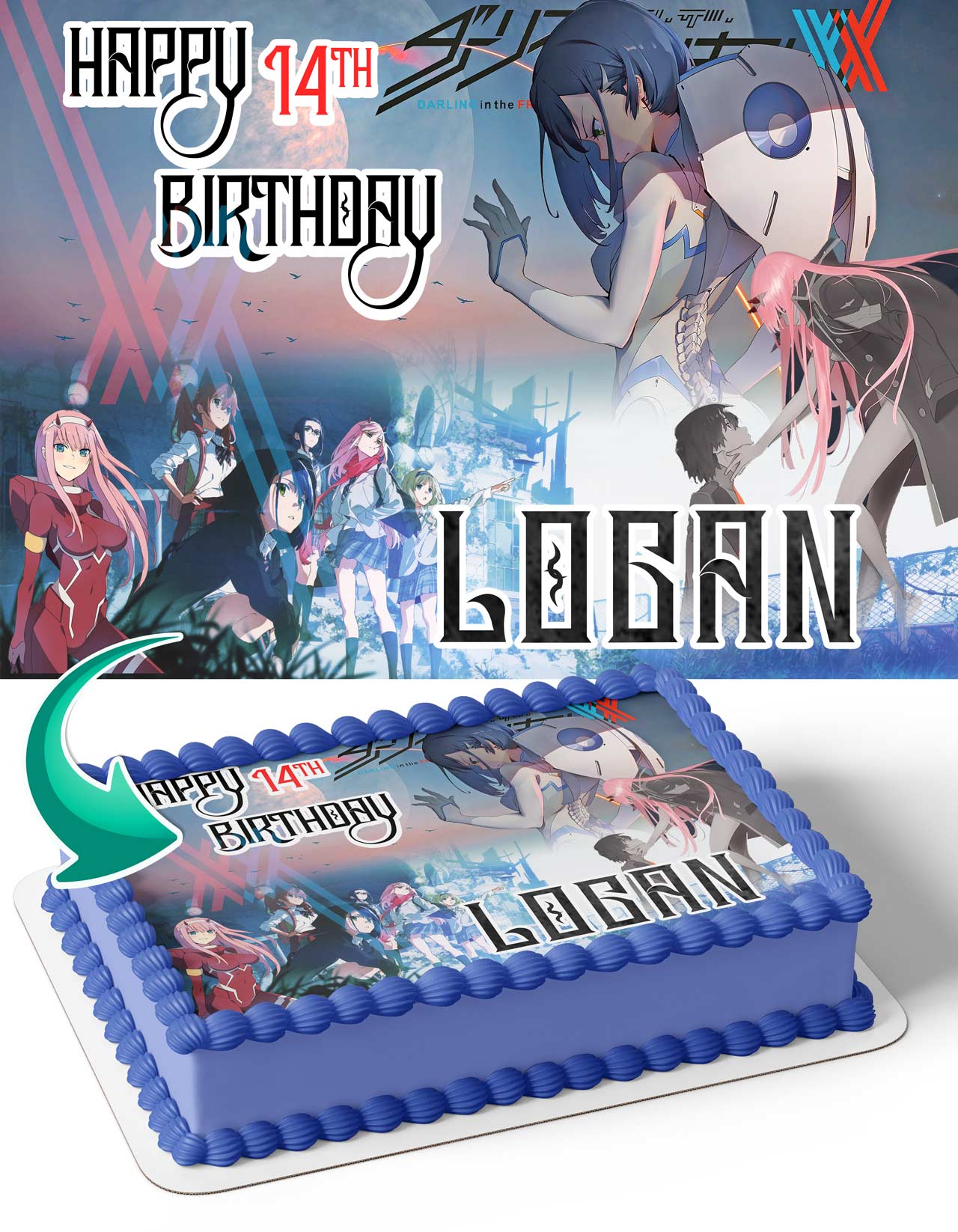 Darling in the Franxx Edible Cake Topper