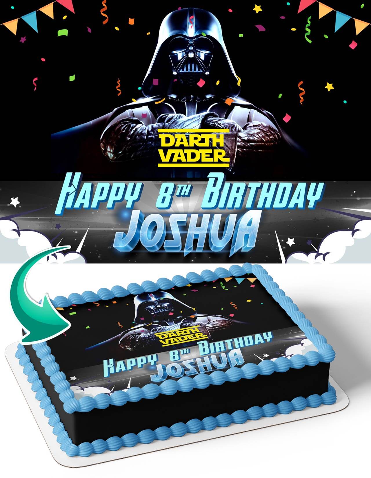 Darth Vader Star War ST Edible Cake Topper