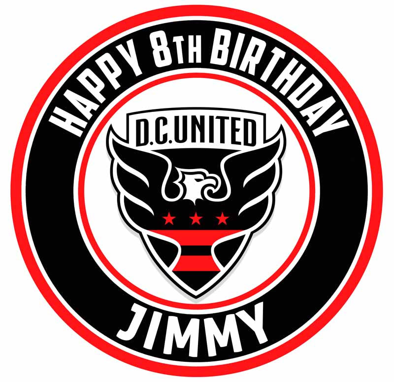 DC United Round – Icing Sheet Birthday - Personalized Edible Cake Topper | Custom Icing Sheet | Birthday Cake Decoration | Photo Cake Image