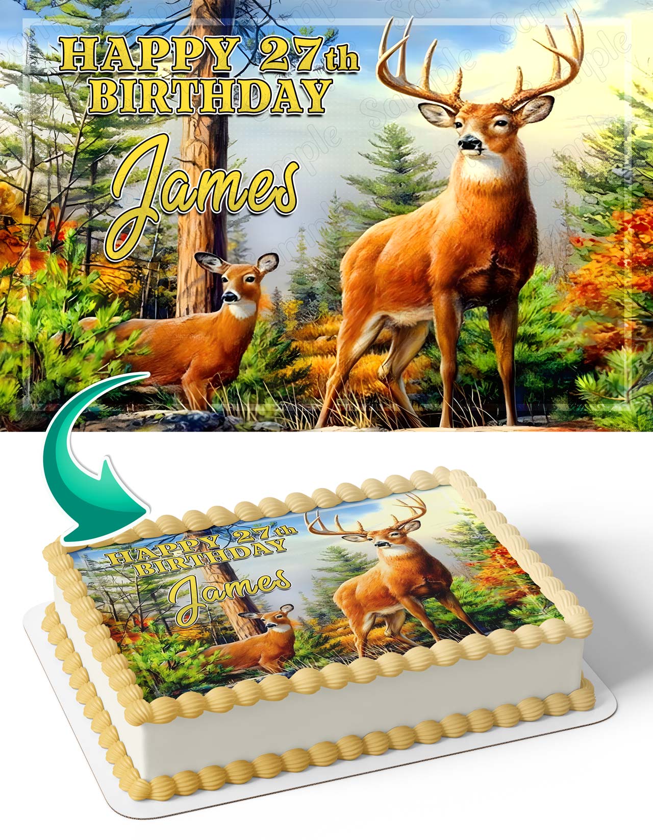 Deer Hunting Season Edible Cake Topper