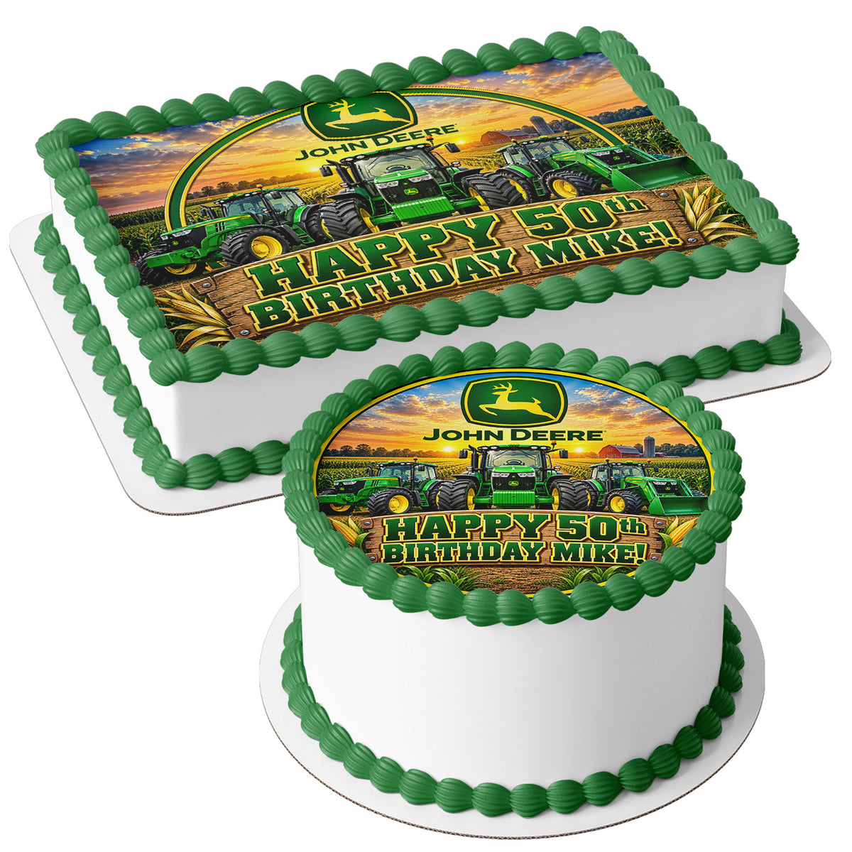 Deere Agricultural Edible Cake Topper | Birthday Cake Decoration | Photo Cake Image | Custom Edible Cake Topper