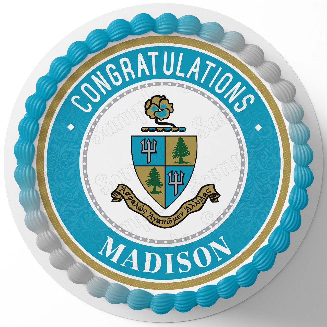 Delta Delta Delta Round – Icing Sheet Birthday - Personalized Edible Cake Topper | Custom Icing Sheet | Birthday Cake Decoration | Photo Cake Image
