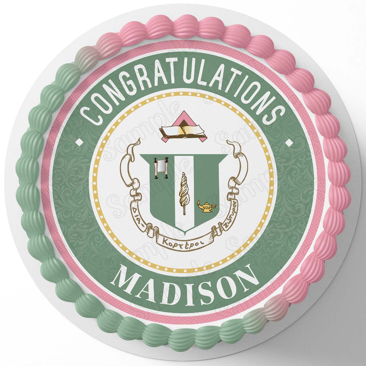 Delta Zeta Round – Icing Sheet Birthday - Personalized Edible Cake Topper | Custom Icing Sheet | Birthday Cake Decoration | Photo Cake Image