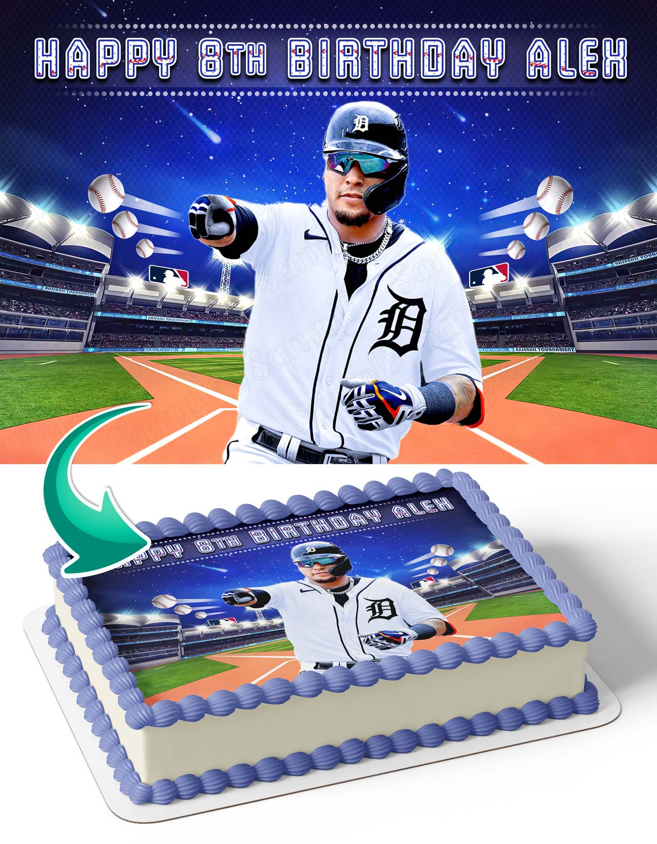 Detroit Tigers Javier Baez Javi Edible Cake Topper