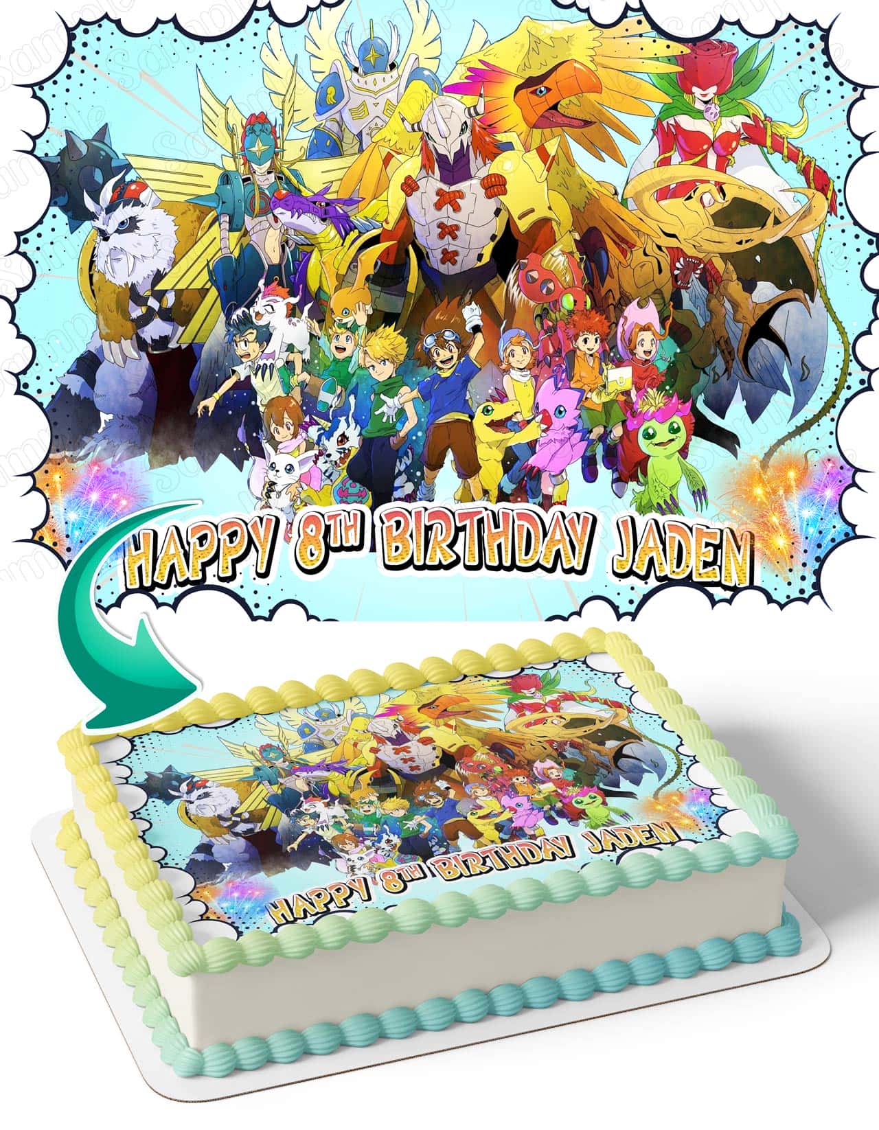 Digimon Kids Edible Cake Topper