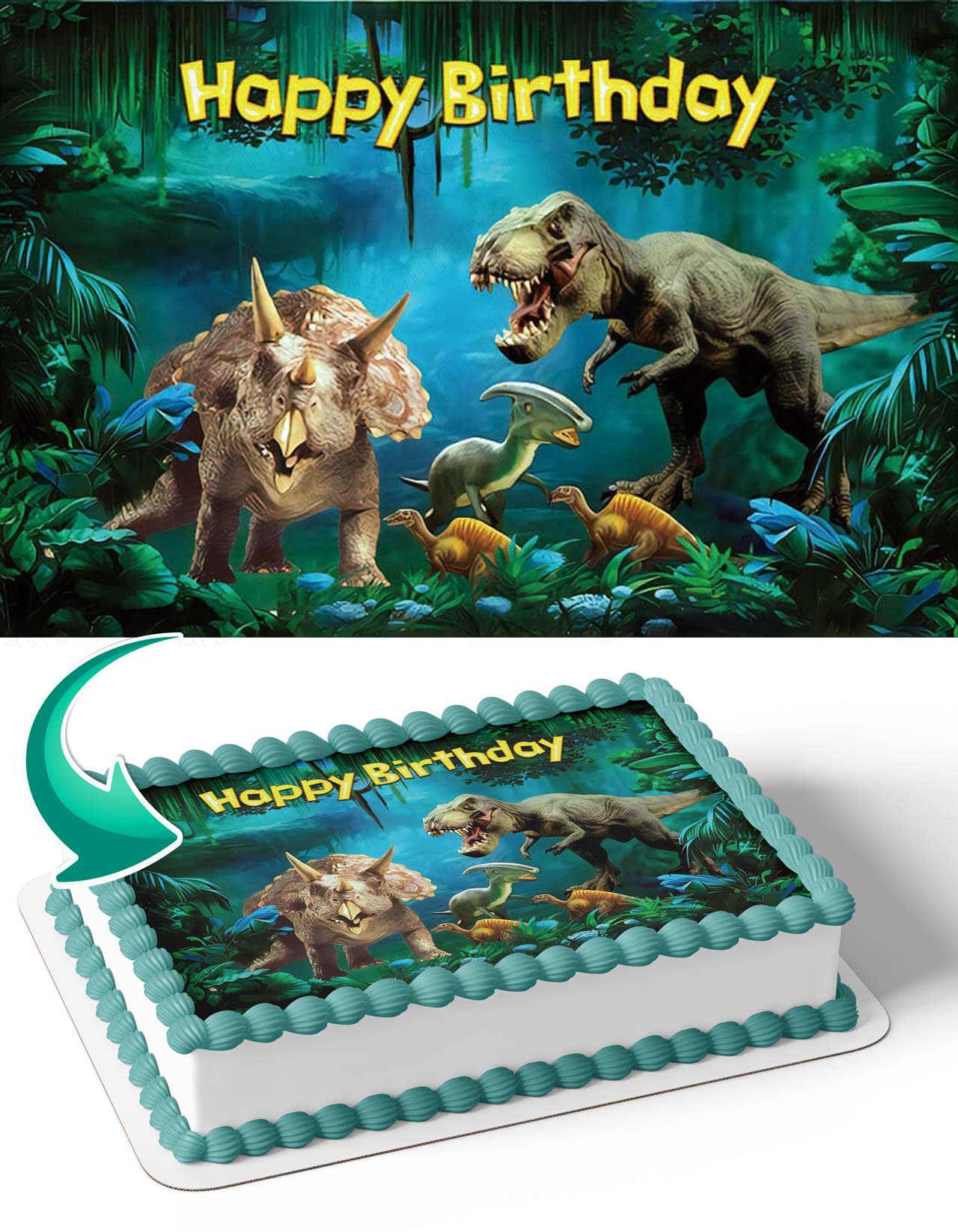 Dinosaur TRex DT Edible Cake Topper