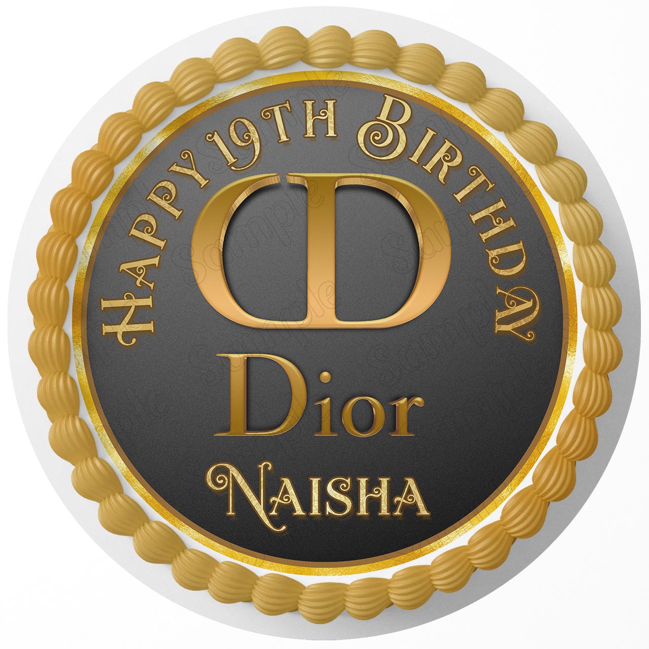 Luxury Fashion Deco Wrap Girls GCR Round – Icing Sheet Birthday - Personalized Edible Cake Topper | Custom Icing Sheet | Birthday Cake Decoration
