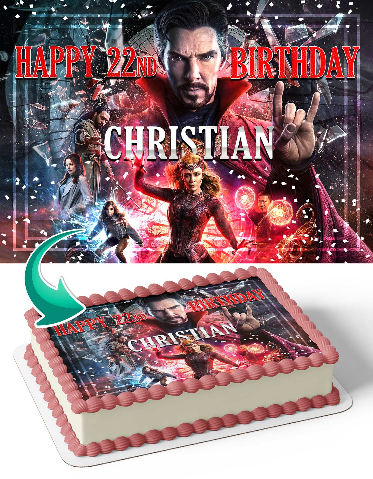 Doctor Strange in the Multiverse of Madness Edible Cake Topper