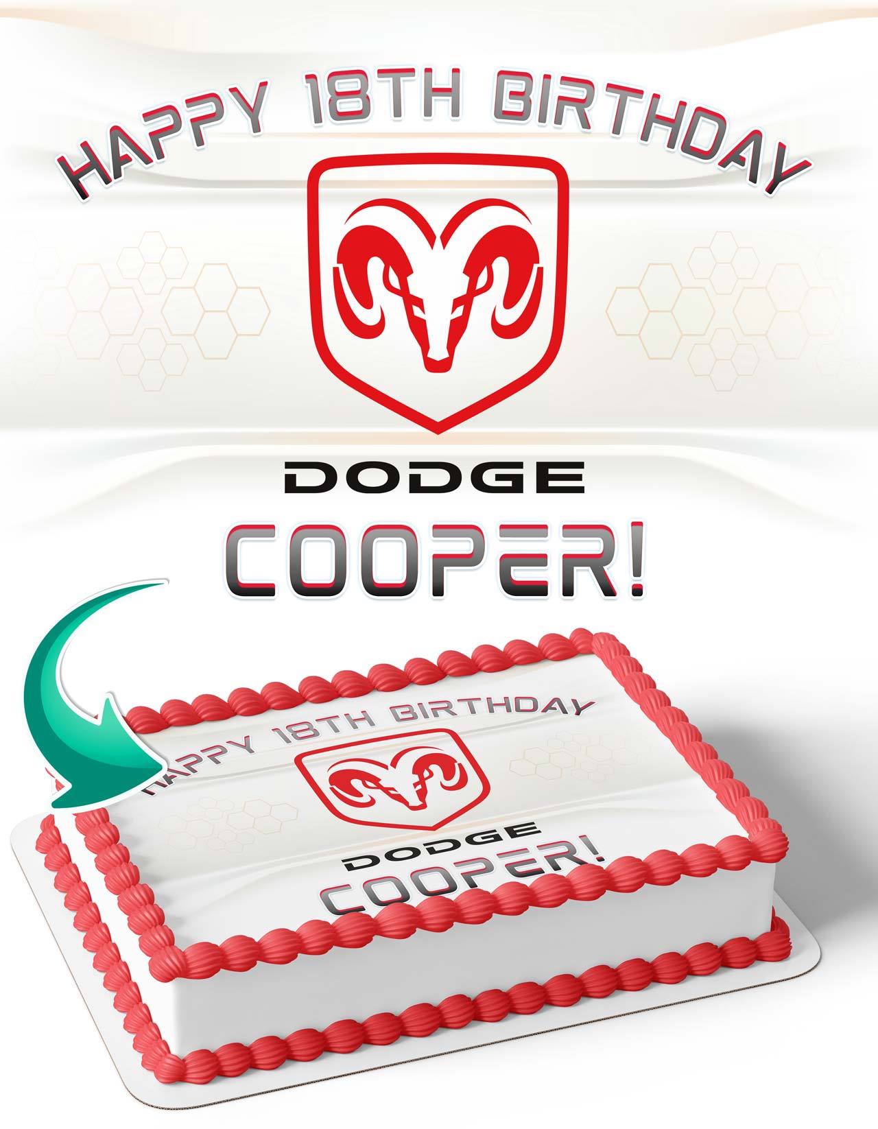 Dodge Cars Edible Cake Topper