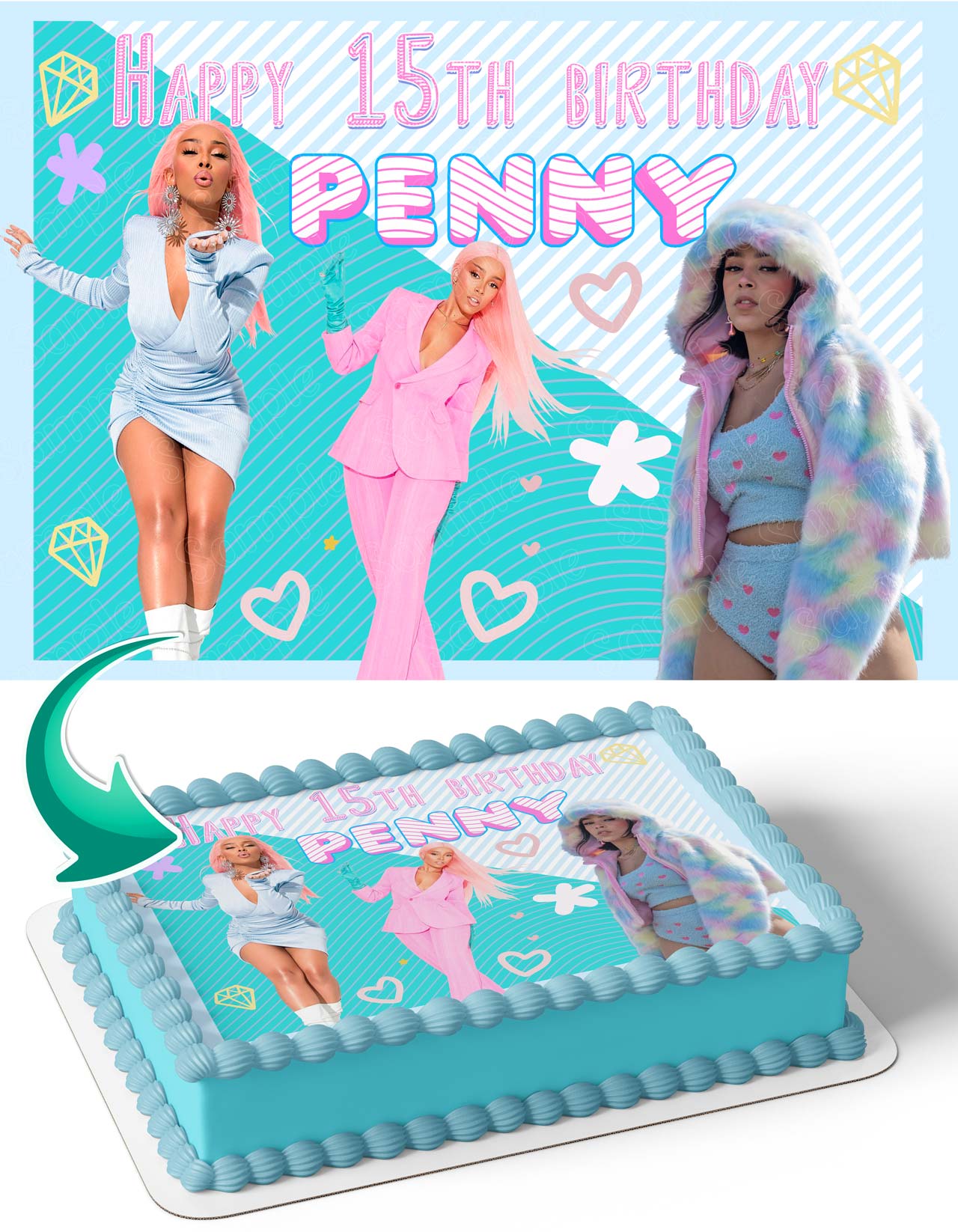 Doja Cat Edible Cake Topper