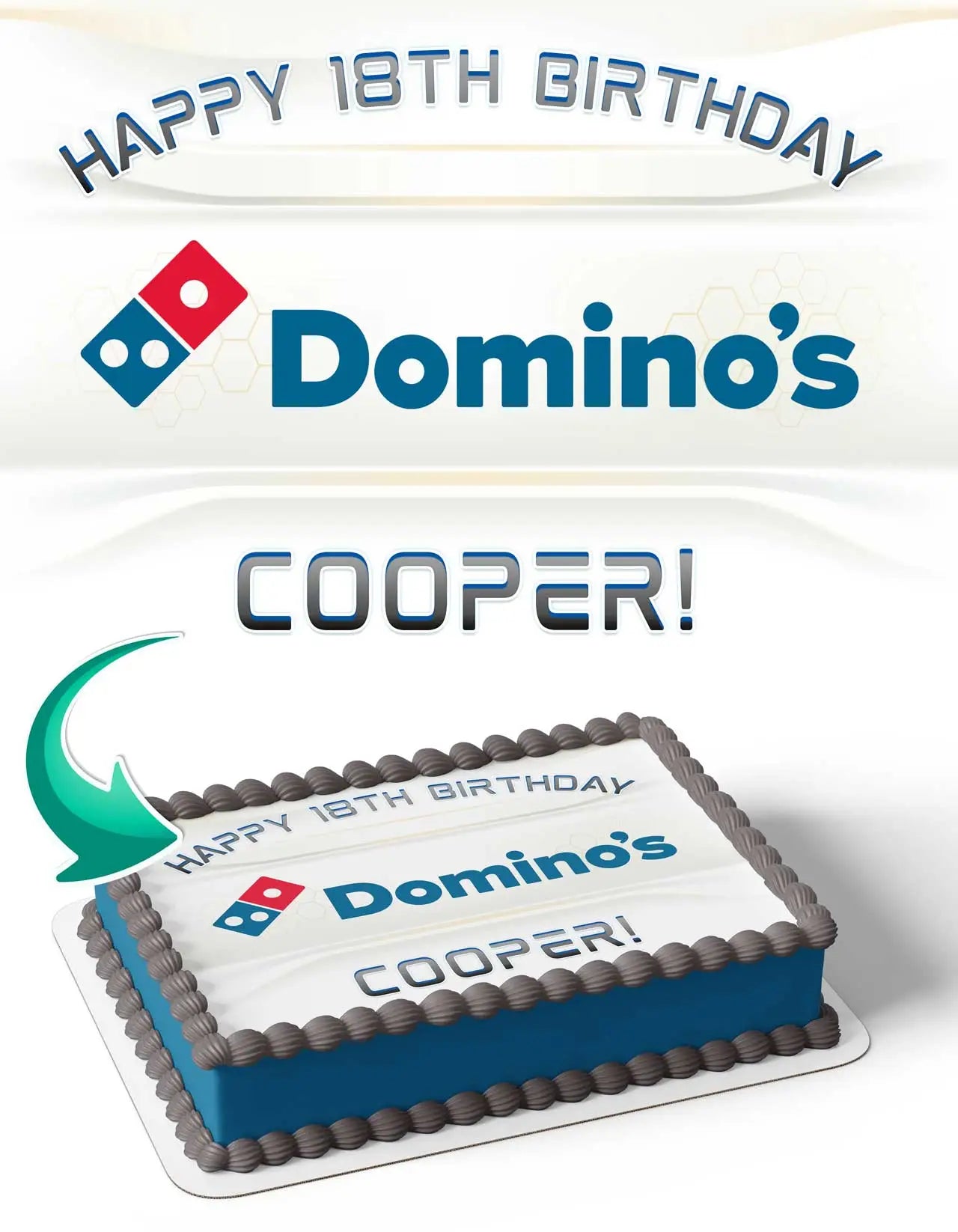 Dominos Pizza Edible Cake Topper